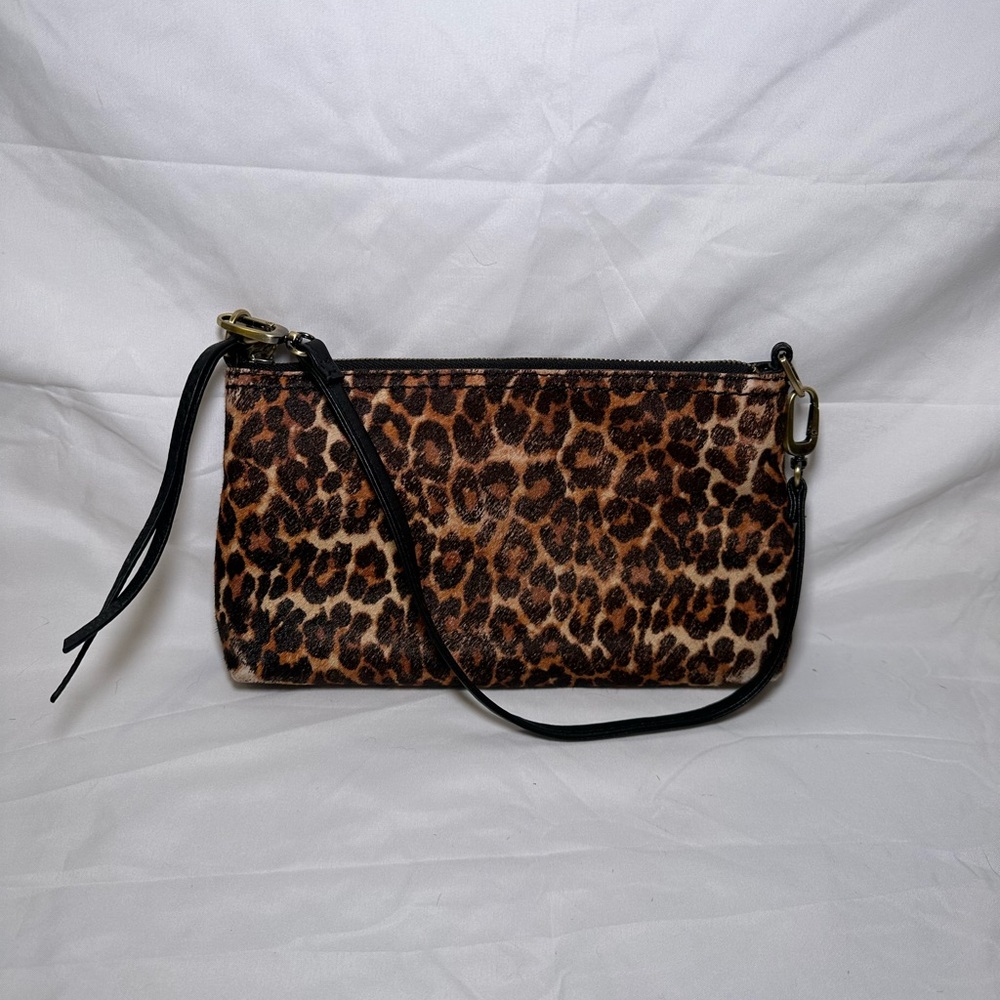 Hobo Leopard Print + Leather Shoulder Bag